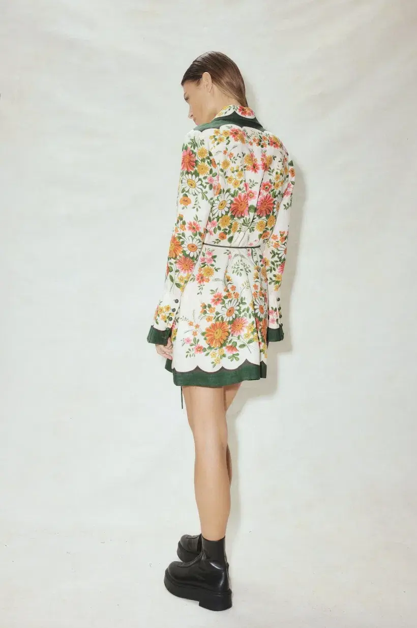 Alemais Elisabetta Mini Dress Floral Size 8 - Image 2