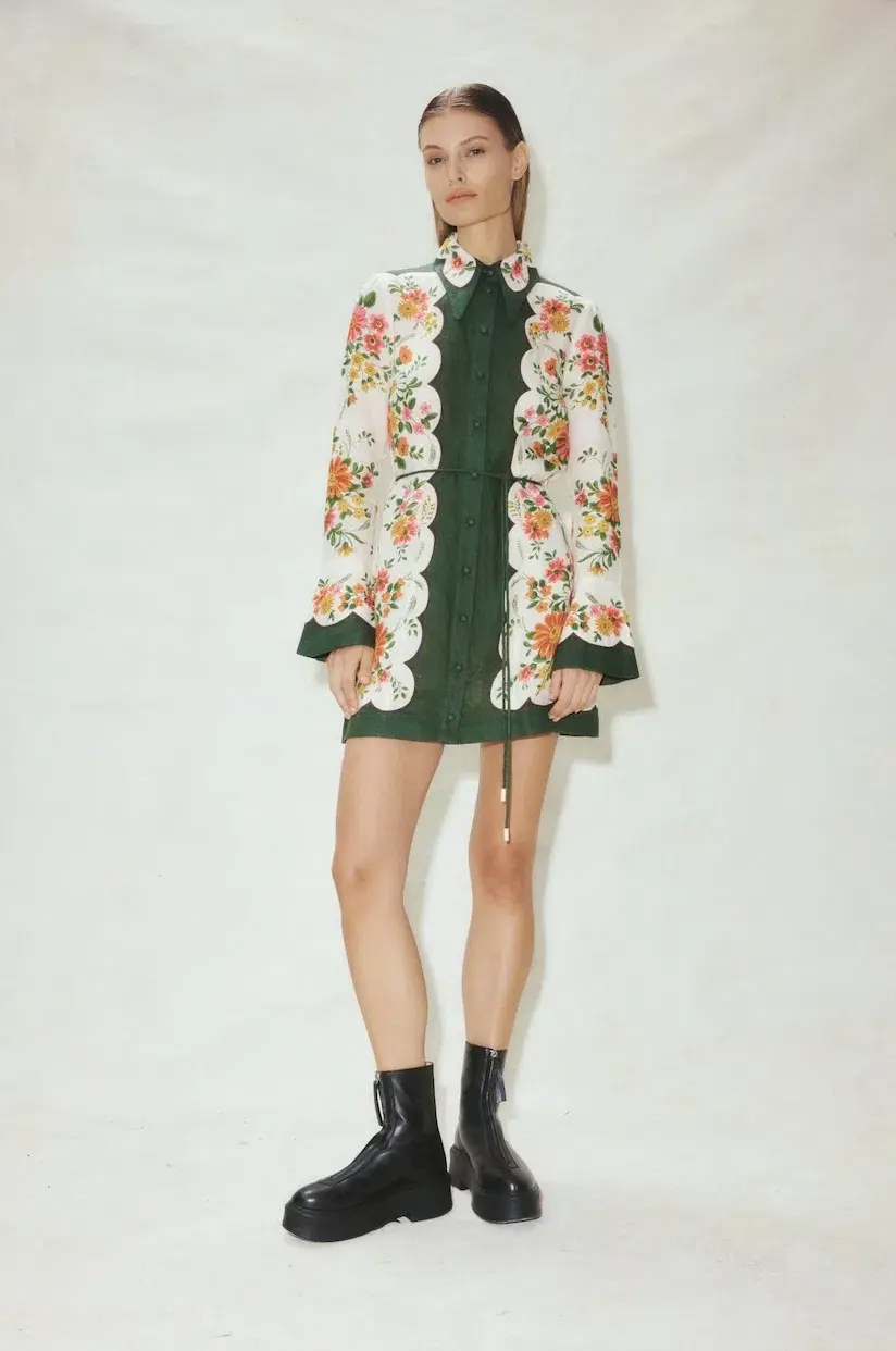 Alemais Elisabetta Mini Dress Floral Size 8 - Image 1