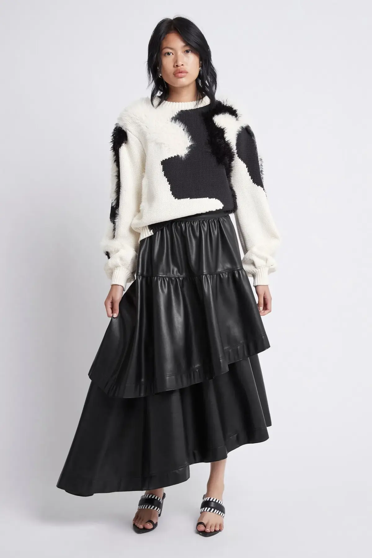 Aje Idyllic Faux Leather Black Skirt Size 12 - Image 2