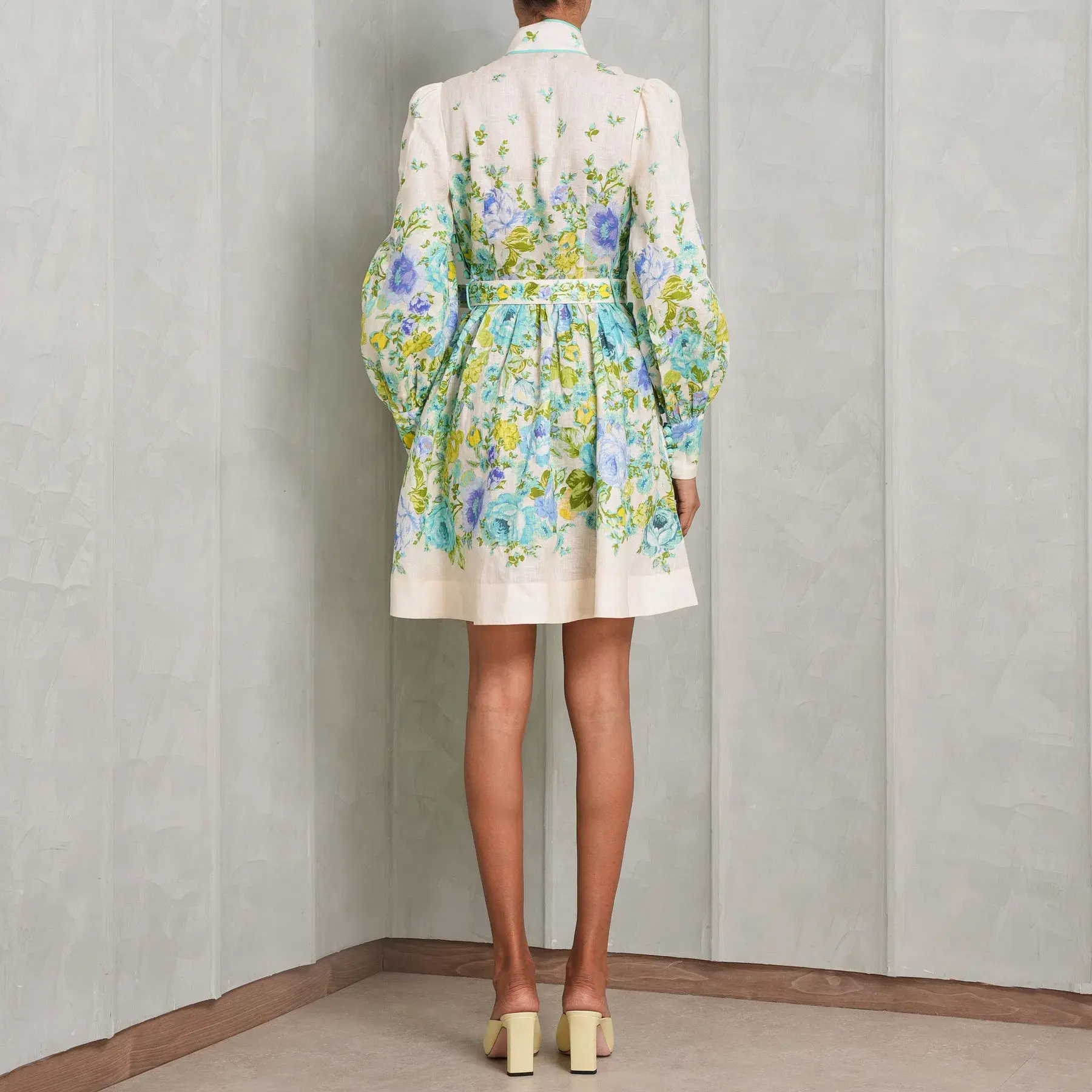 Zimmermann Raie Buttoned Mini Dress Floral Size 4/Au 14 - Image 2
