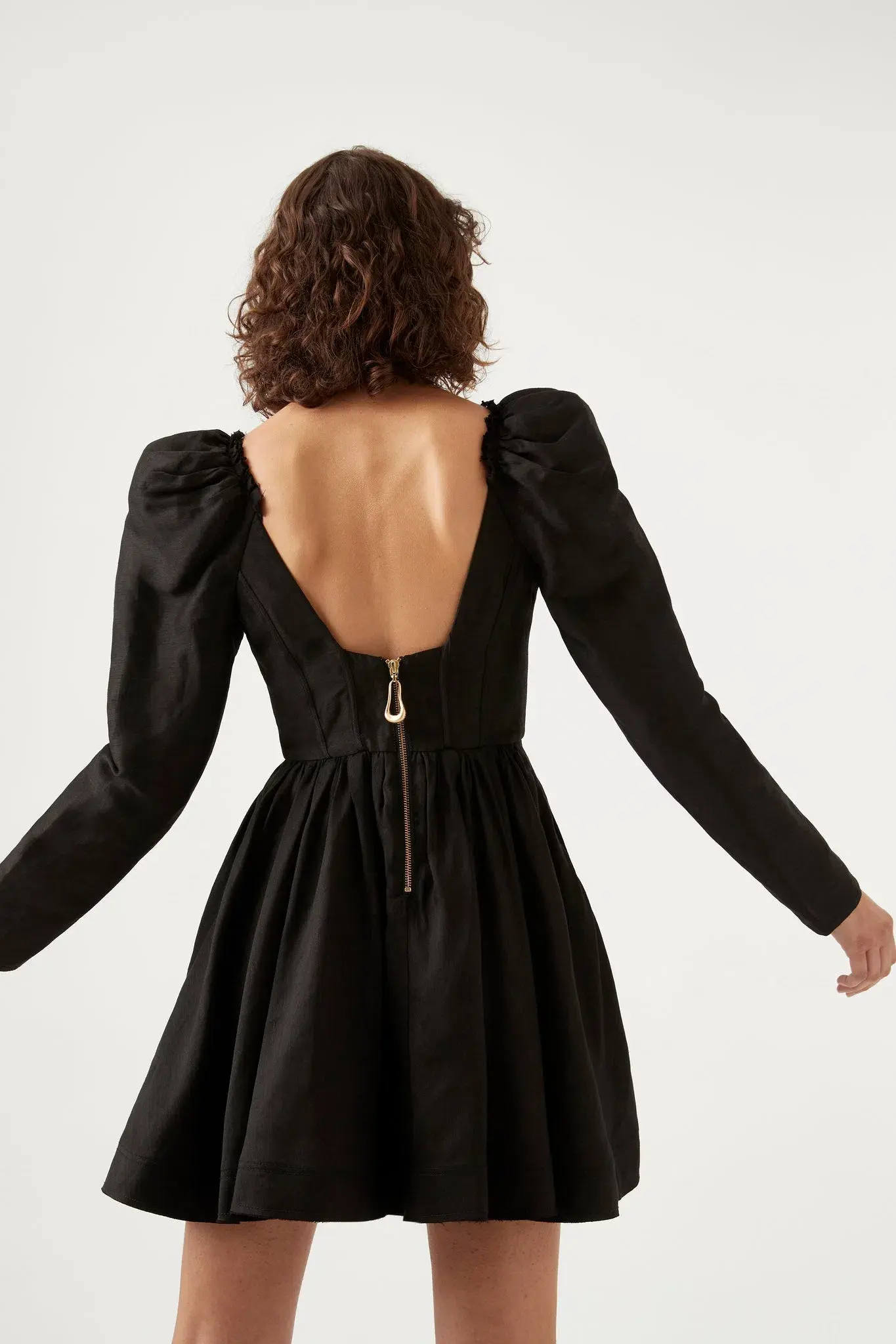 Aje Fleur Cores Long Sleeve Mini Black Size AU 10 - Image 2