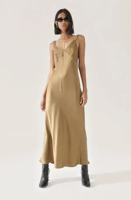 Silk Laundry Deco Ruched Dress Kangaroo Size Large / AU 12 - Image 1