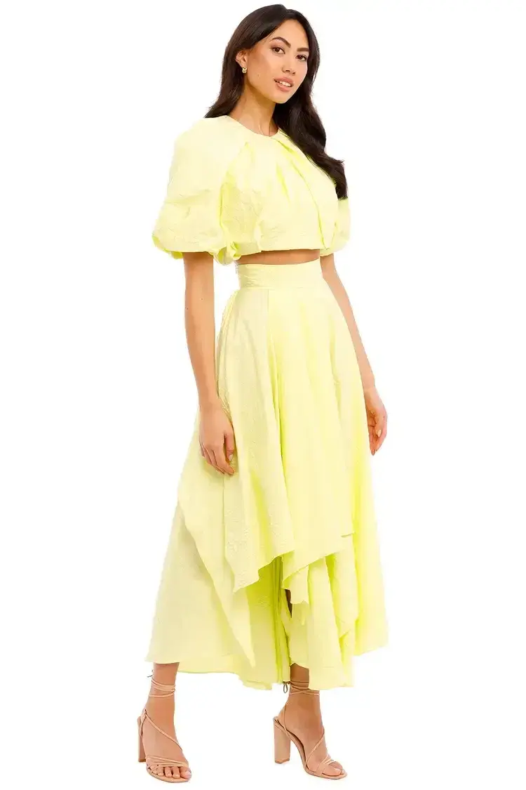 Ginger & Smart Euphoria Top and Euphoria Skirt Set Citron Yellow Size AU 12 - Image 2