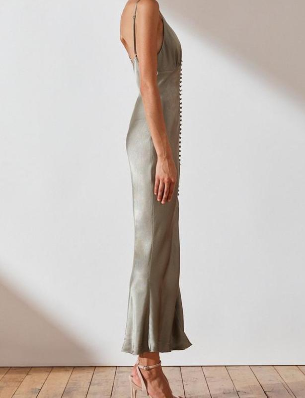 Shona Joy La Lune Bias Slip Dress Sage Size 8 - Image 2