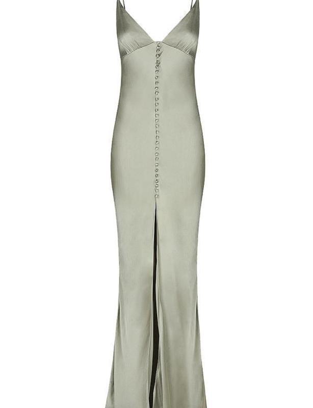 Shona Joy La Lune Bias Slip Dress Sage Size 8 - Image 4
