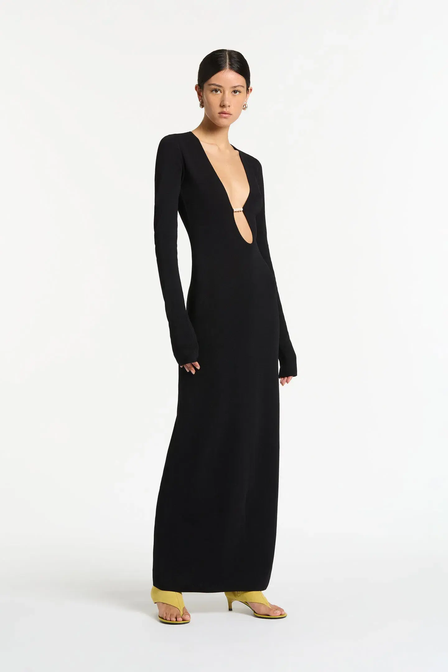 Sir the Label Kinetic Beaded Long Sleeve Maxi Dress Black Size 8 - Image 3