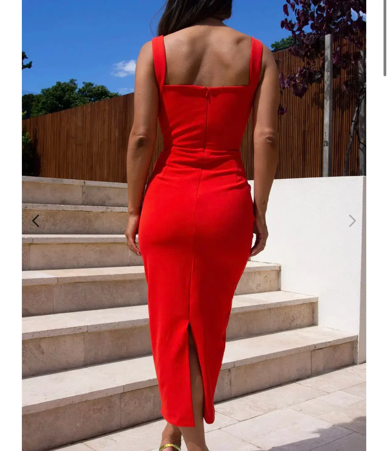 Effie Kats Marbella Dress Cherry Red Size 10 - Image 4