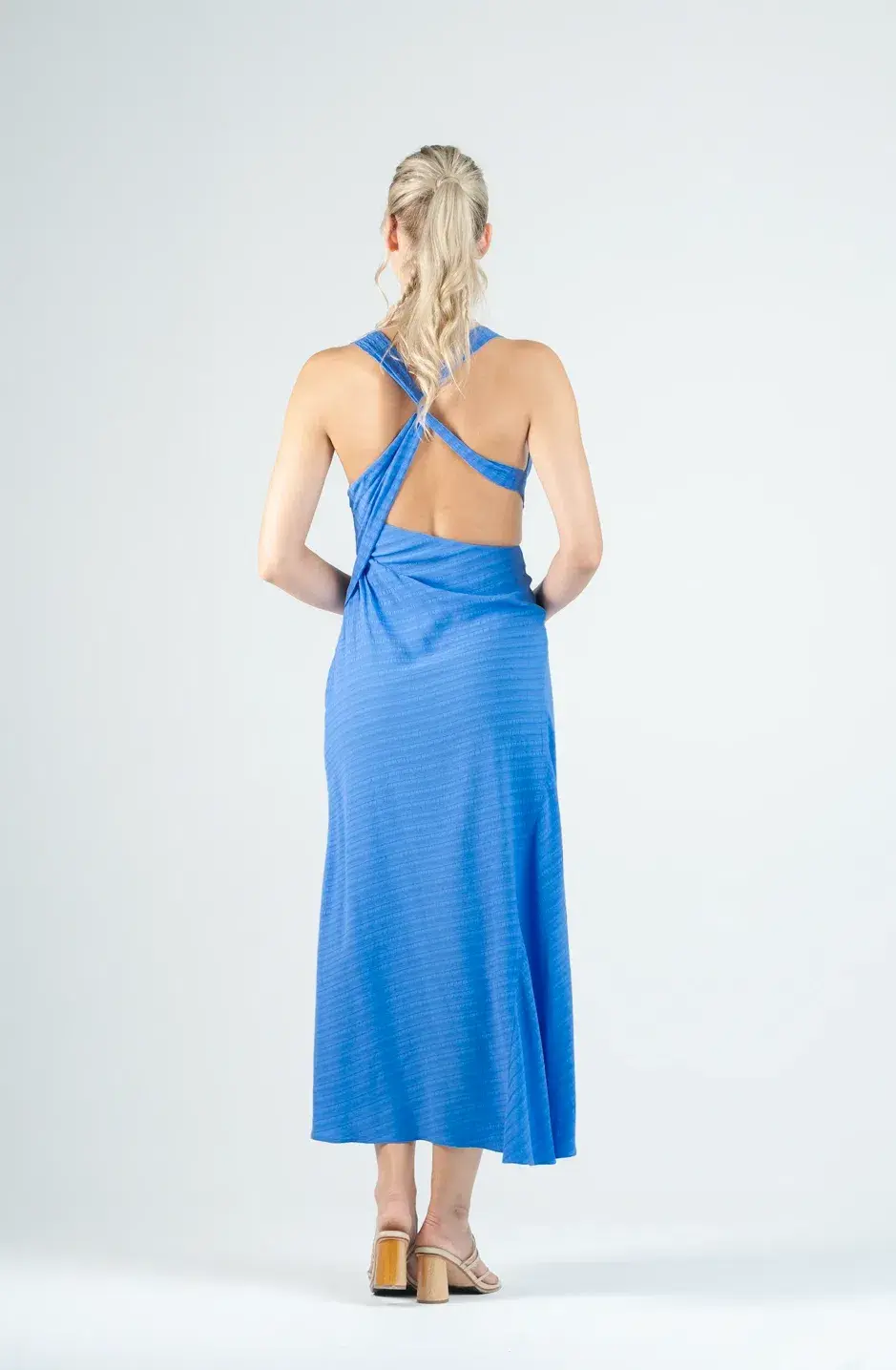 One Fell Swoop Zoe Midi Dress Blue Size 8 for rent on The Volte - main image