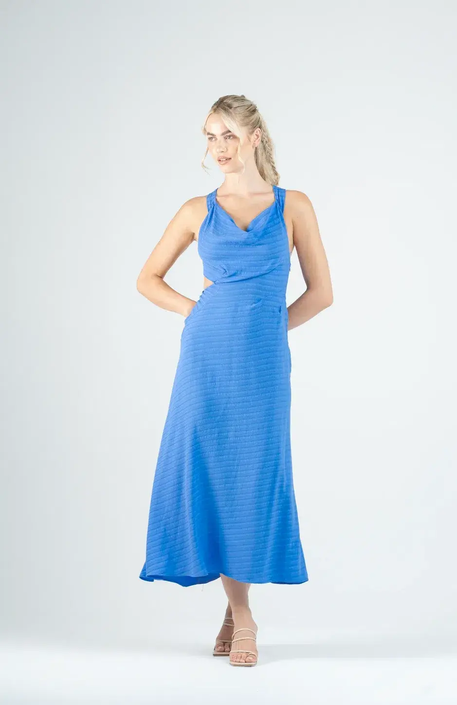 One Fell Swoop Zoe Midi Dress Blue Size 8 - Image 1