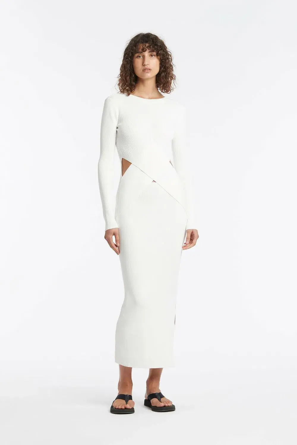 Sir The Label Celena Draped Dress Ivory Size 0 / Au 6  - Image 1