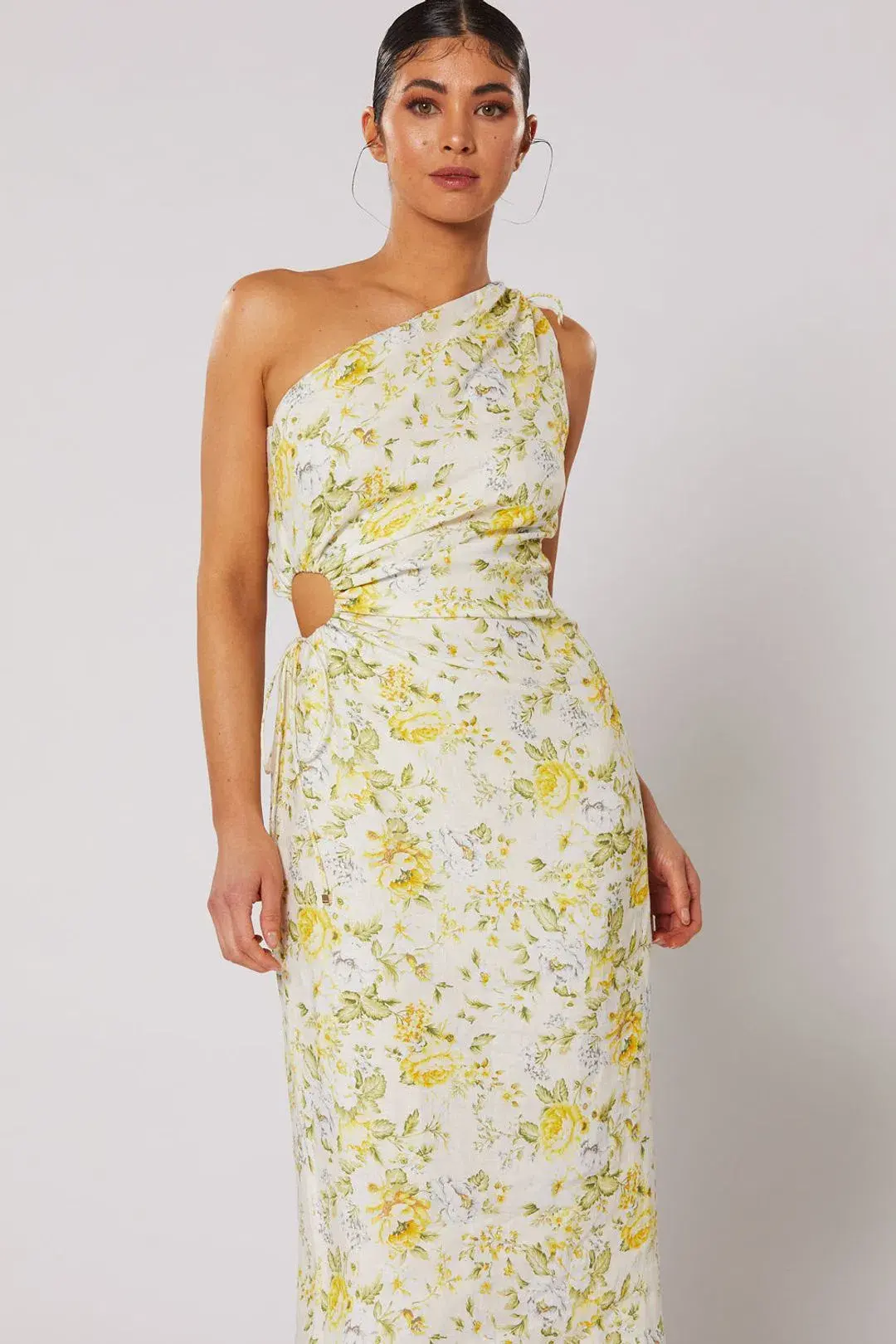 Winona Limette One Shoulder Dress Floral Size 8 - Image 2