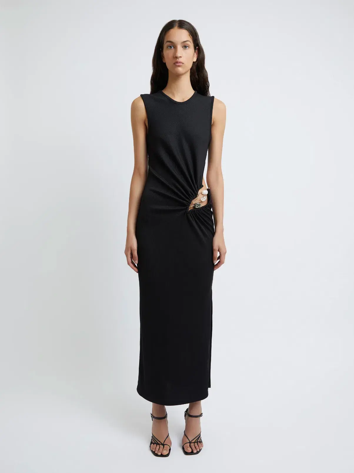 Christopher Esber Folia Float Buckle Tank Dress Midi Black Size 8 - Image 1