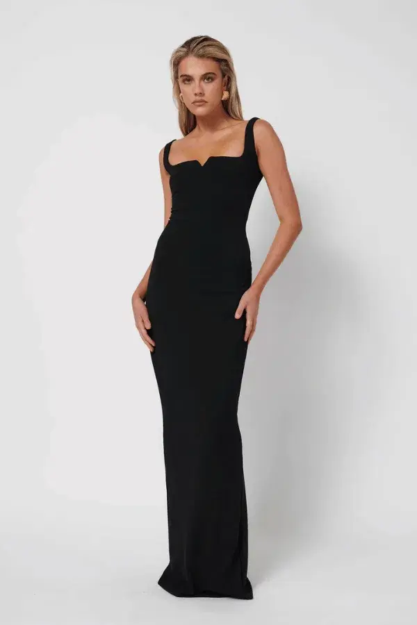 Effie Kats Natalaya Gown Black Size 8 - Image 1