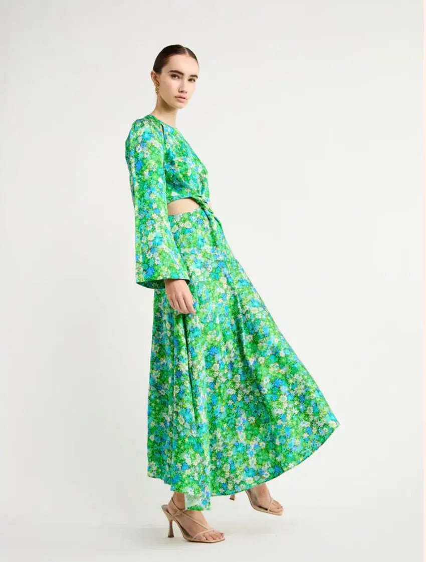 Alemais Cassandra Cut Out Midi Dress Turquoise Size 10 - Image 2
