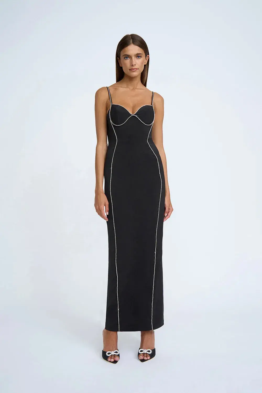 By Johnny Femmina Diamond Pipe Midi Dress Black Size 8 - Image 1
