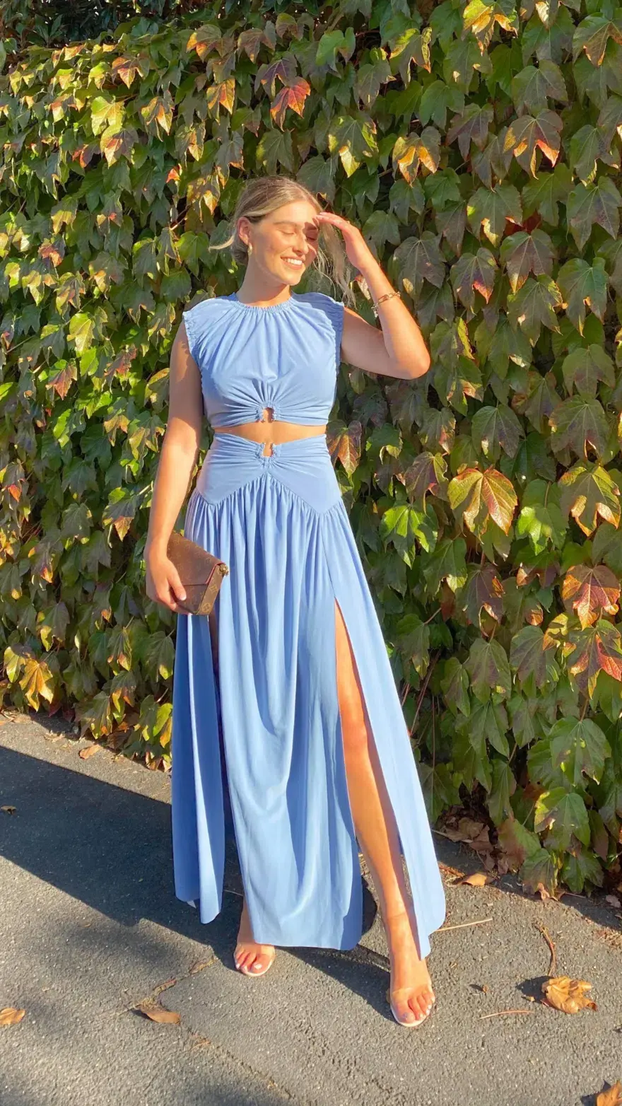 Bec & Bridge Minx Top & Skirt Set Dusk Blue Size 12 - Image 3