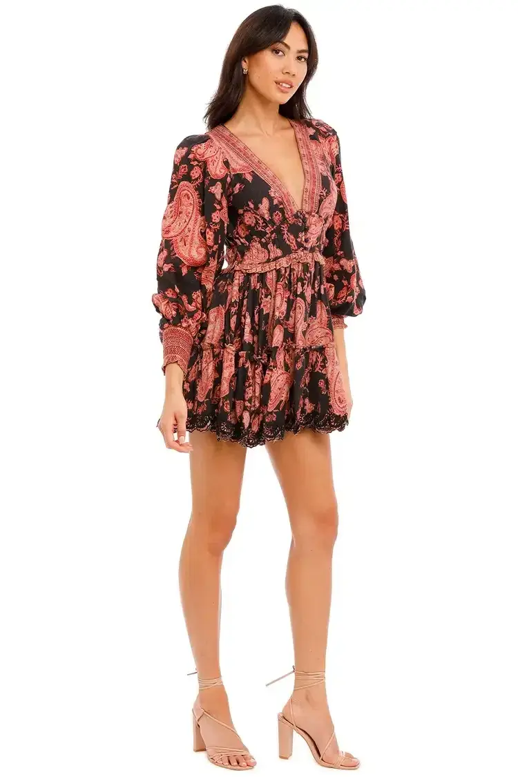 Hemant & Nandita Luana Cashmere Dress Print Size 8 - Image 3