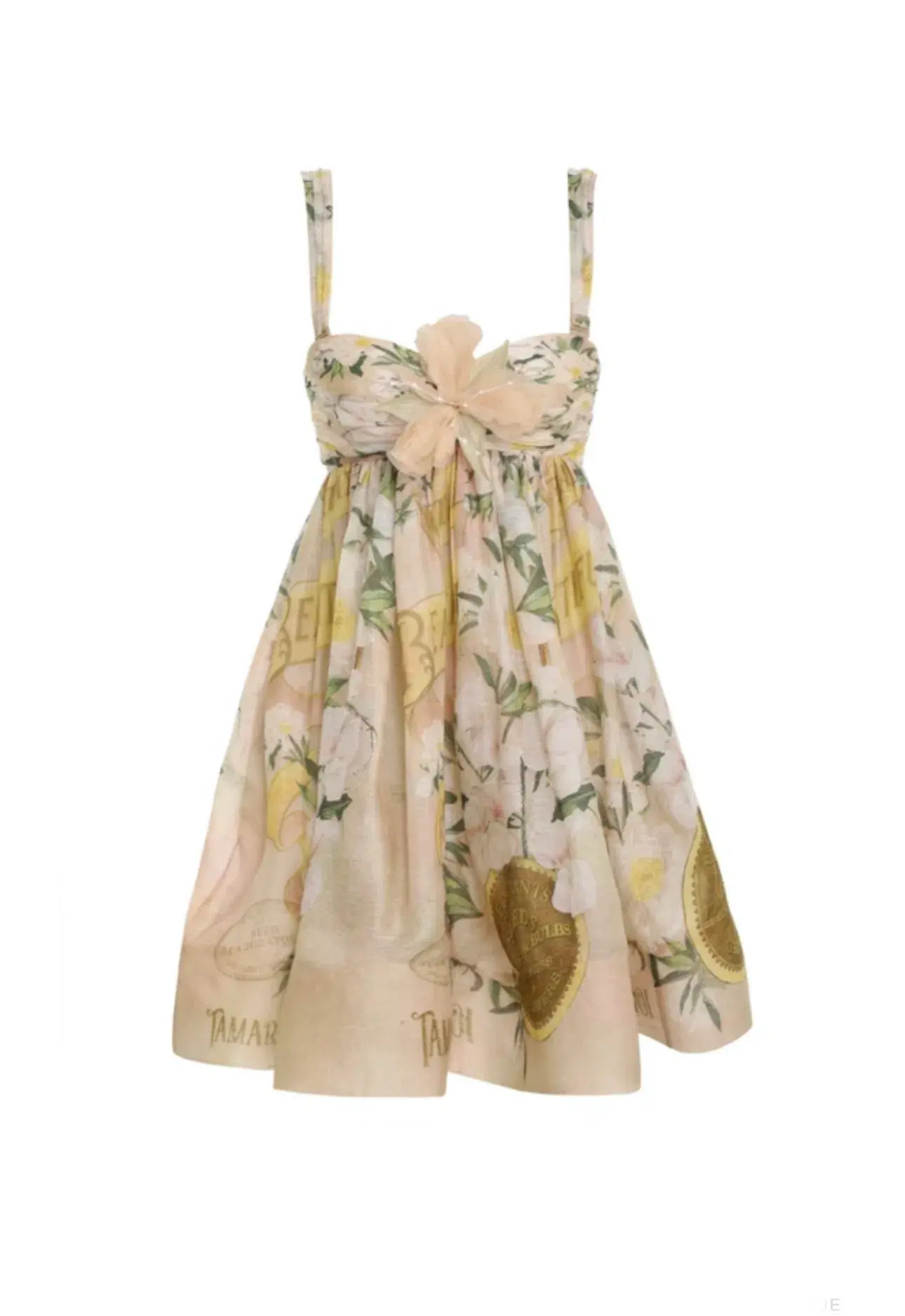 Zimmermann Coaster Strapless Ruched Mini Dress Floral Print Size 1/Au 10 - Image 3