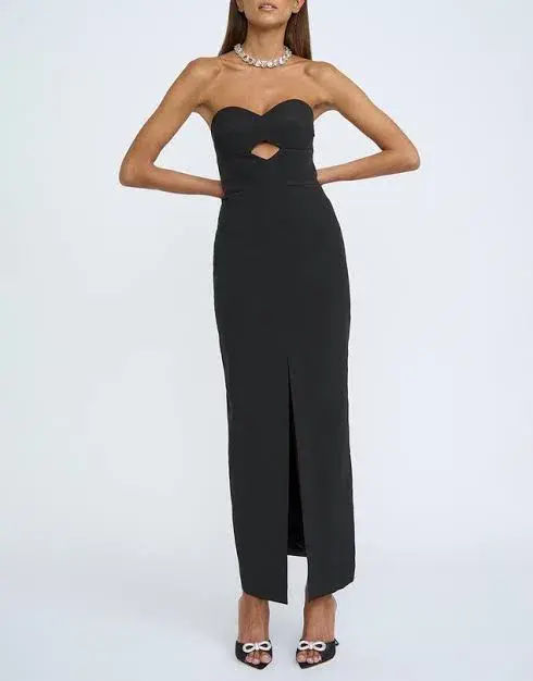 By Johnny Diamond Strapless Split Dress Black Size XS / AU 6 - Image 4