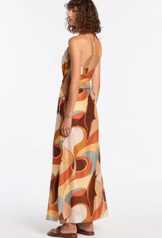 Sir the Label Vista Halter Midi Dress in Vista Print Size 12 - Image 5