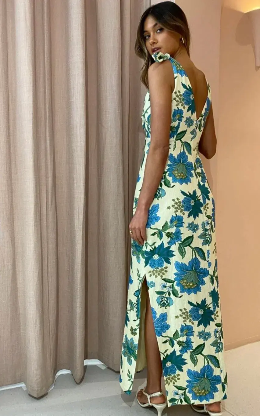 Sir Alexandre Tie Midi Dress Floral Size 8 - Image 5