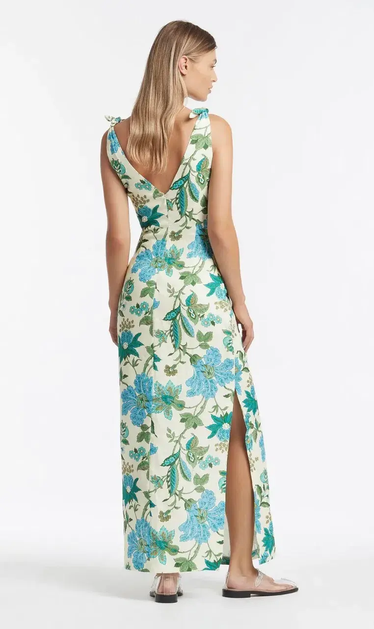 Sir Alexandre Tie Midi Dress Floral Size 8 - Image 2