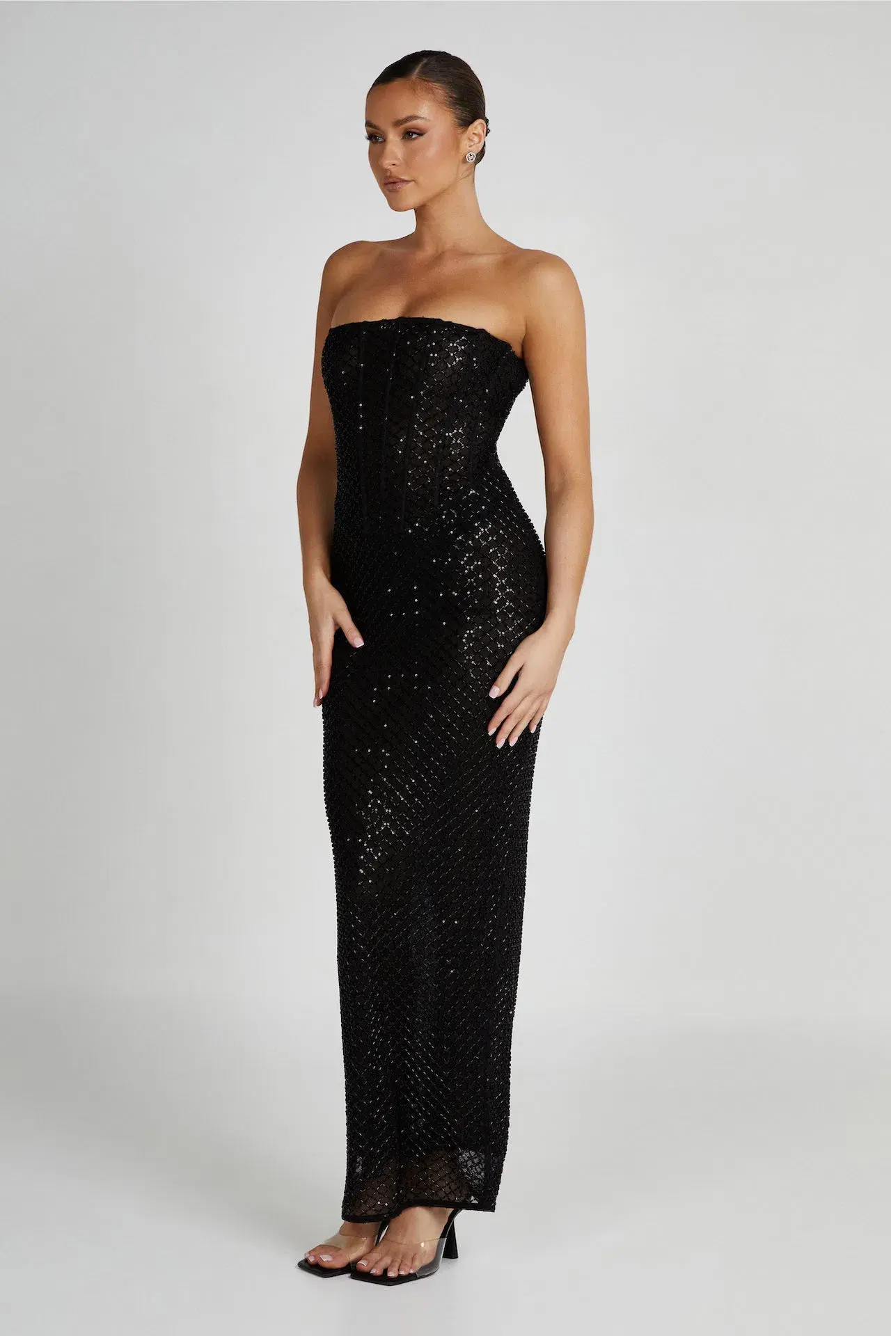 Meshki Gemma Strapless Sequin Maxi Dress Black Size M / AU 10 - Image 1