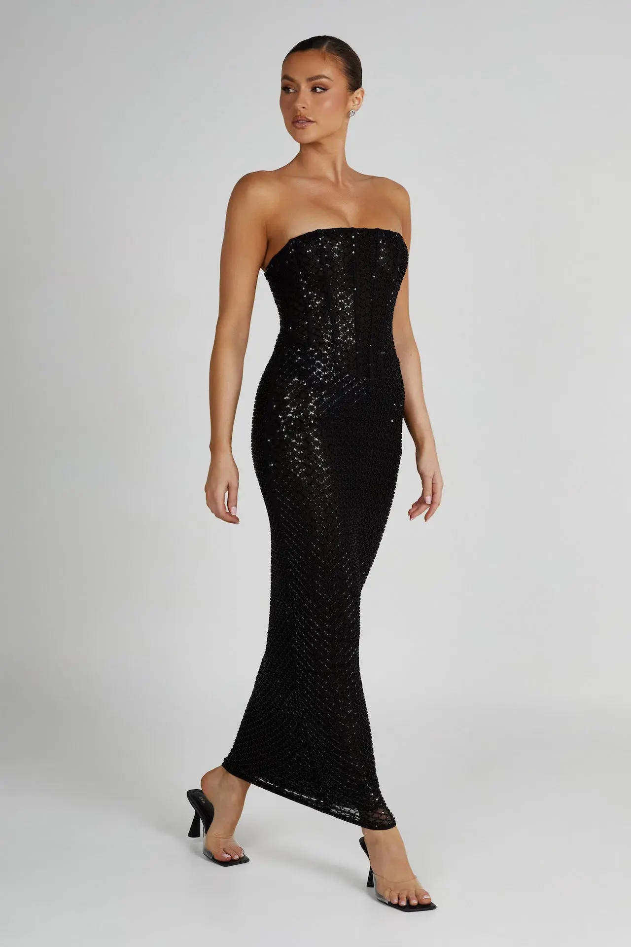 Meshki Gemma Strapless Sequin Maxi Dress Black Size M / AU 10 - Image 6