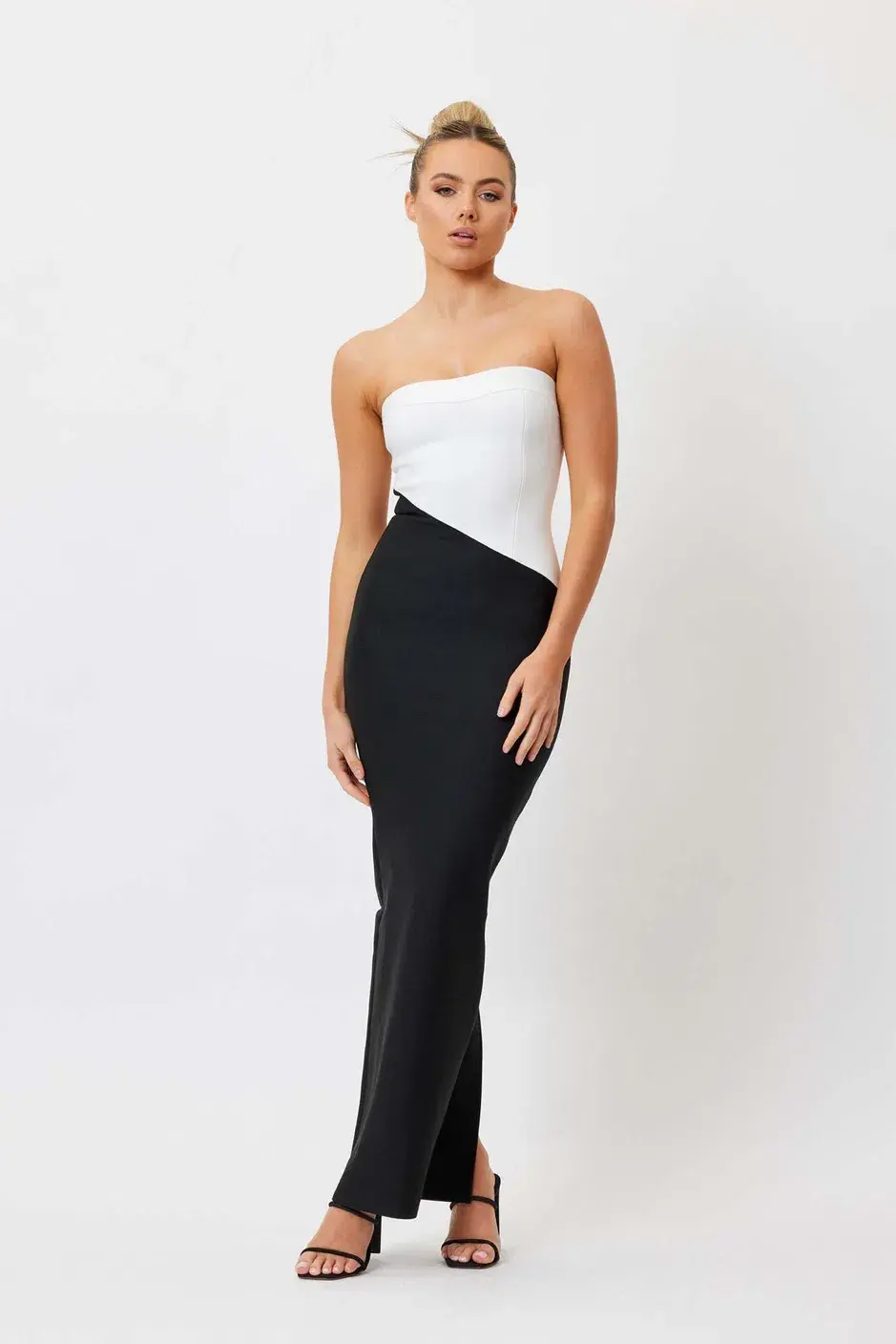 Bianca and Bridgett Lucy Midi Dress White/Black Size 6 for rent on The Volte - main image