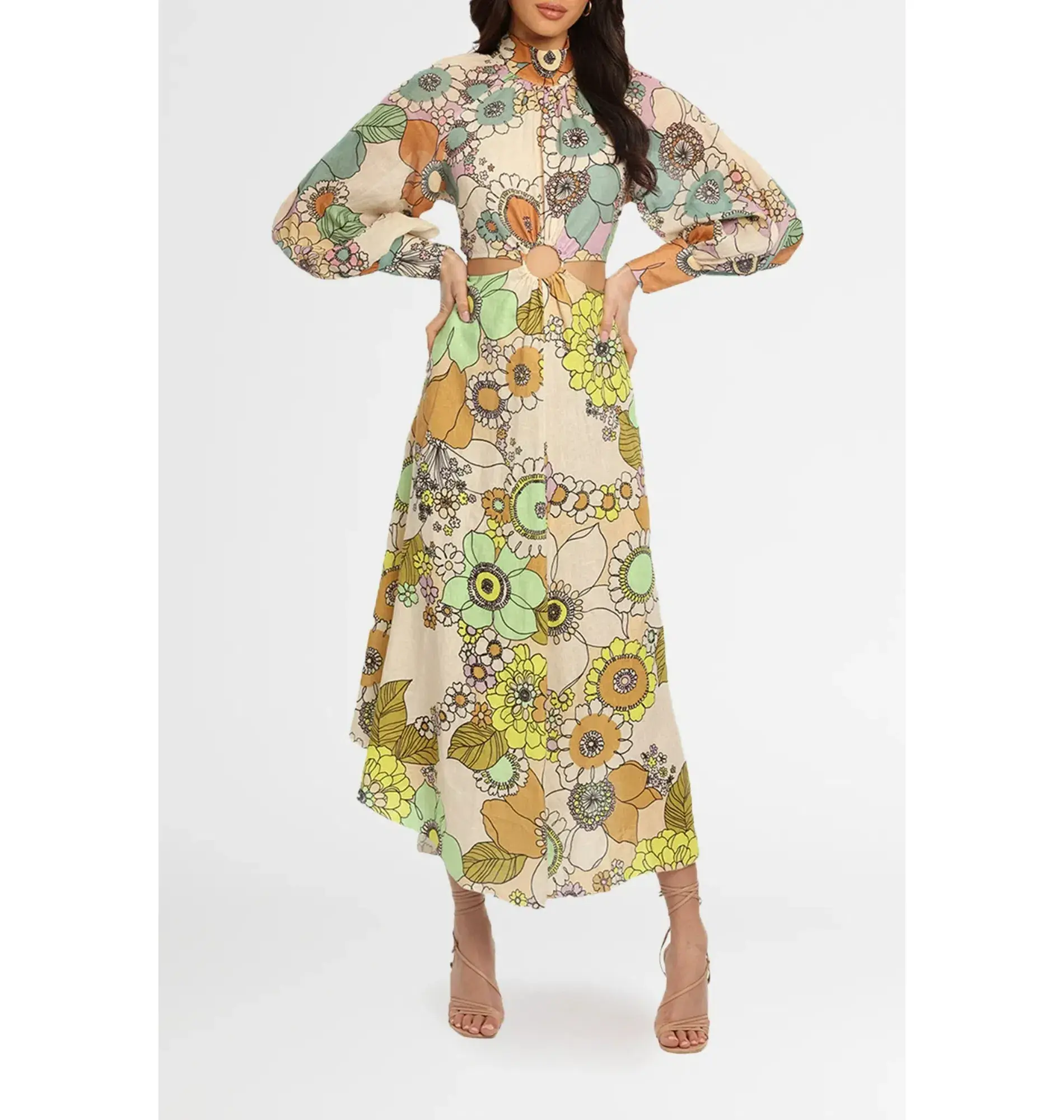 Alemais Farrah Maxi Dress Multi Floral Size AU 10 - Image 1