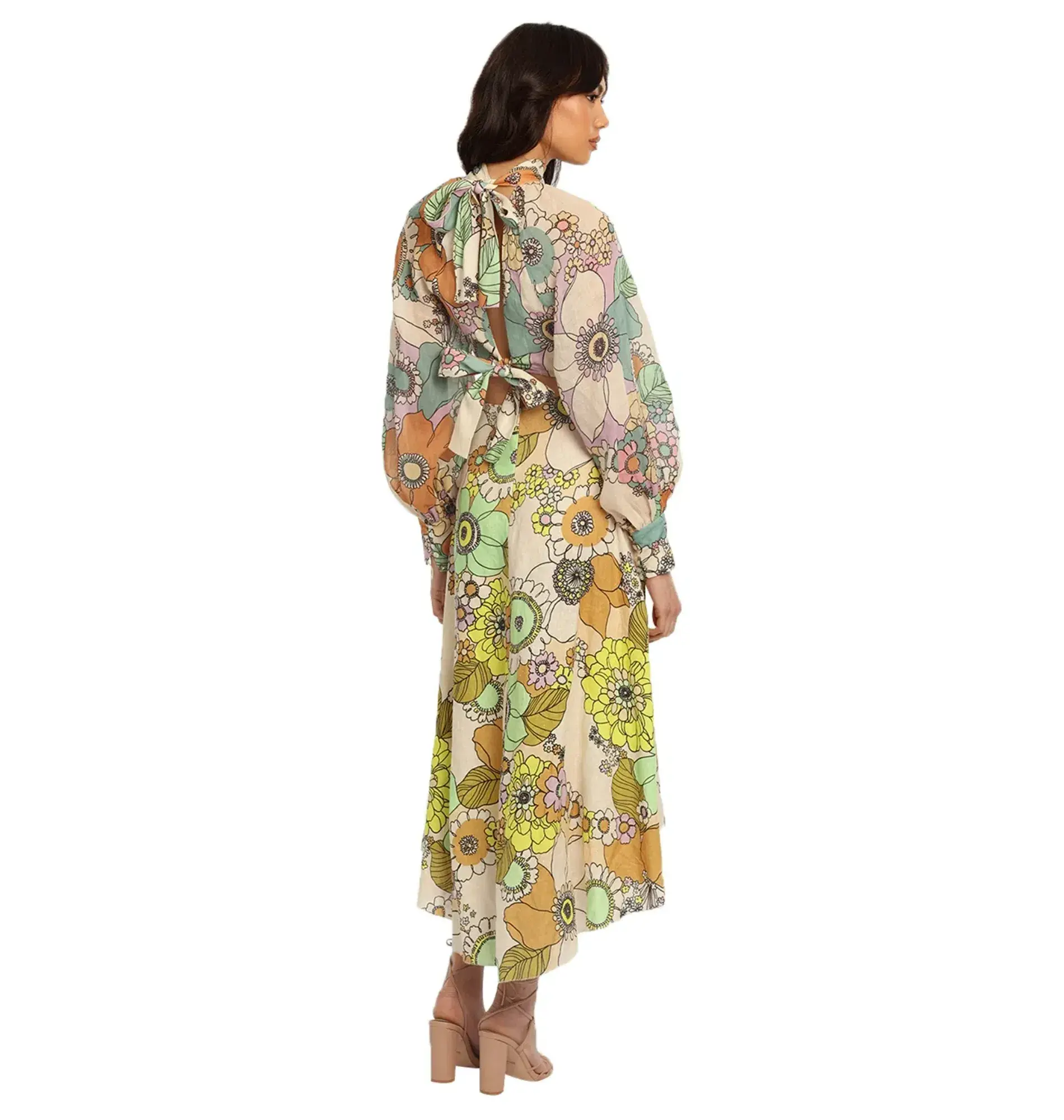 Alemais Farrah Maxi Dress Multi Floral Size AU 10 - Image 3
