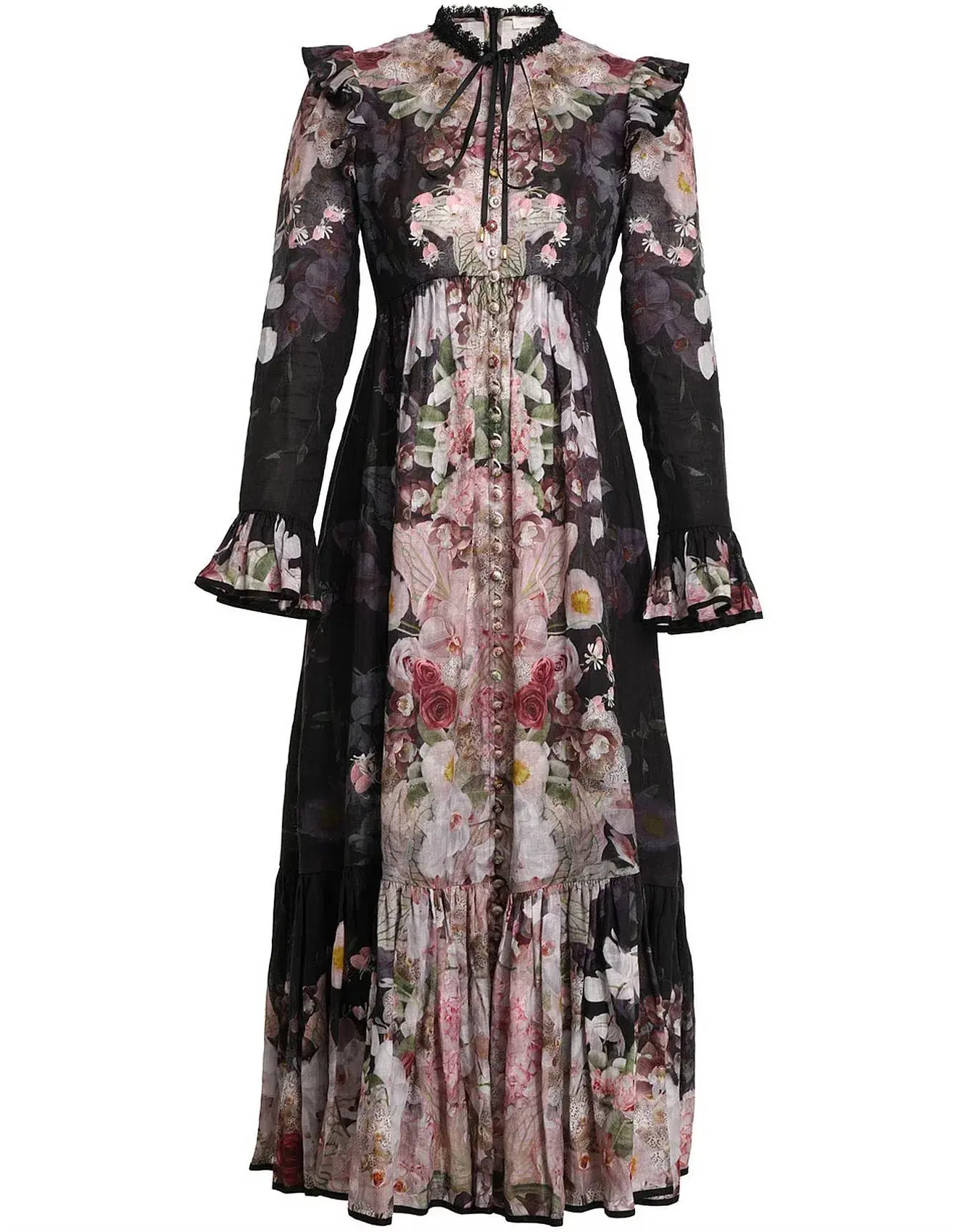 Zimmermann Dancer Tie Neck Midi Dress Floral Size 2 / AU 12 - Image 1