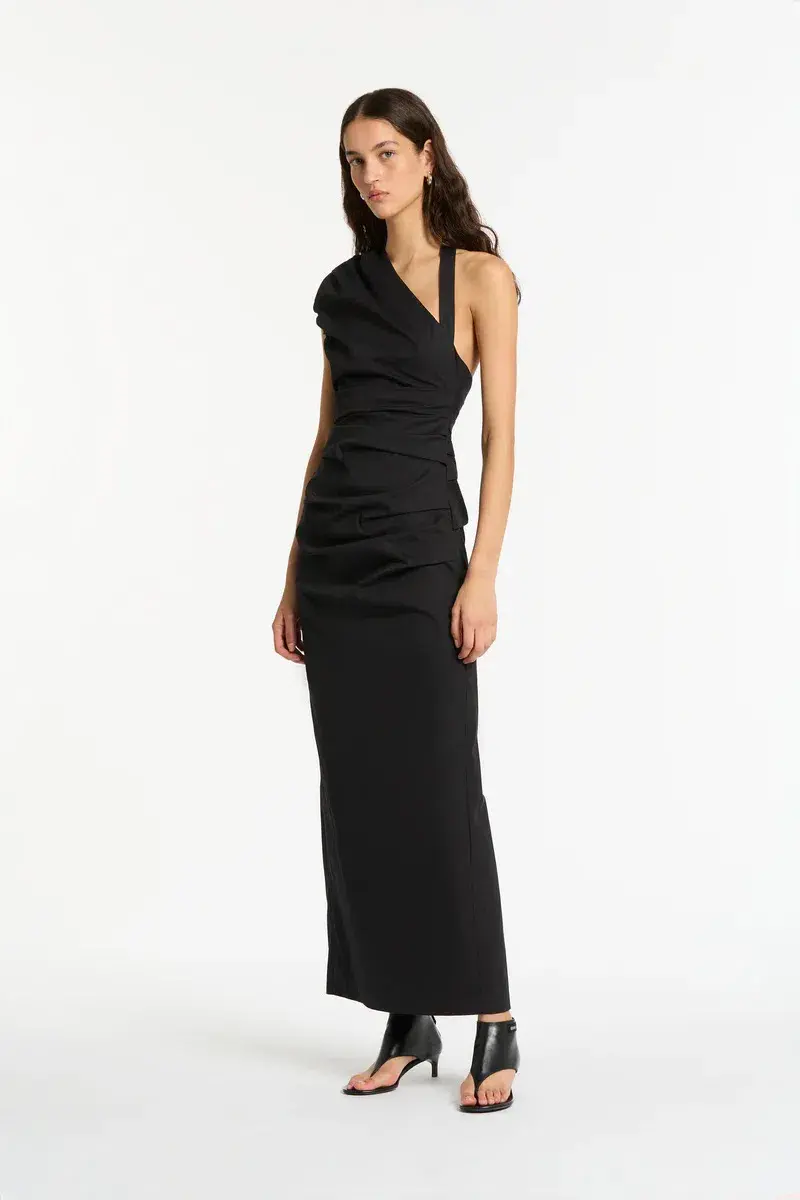 Sir the Label Giacomo Gathered Gown Black Size 0 / AU 6 - Image 1