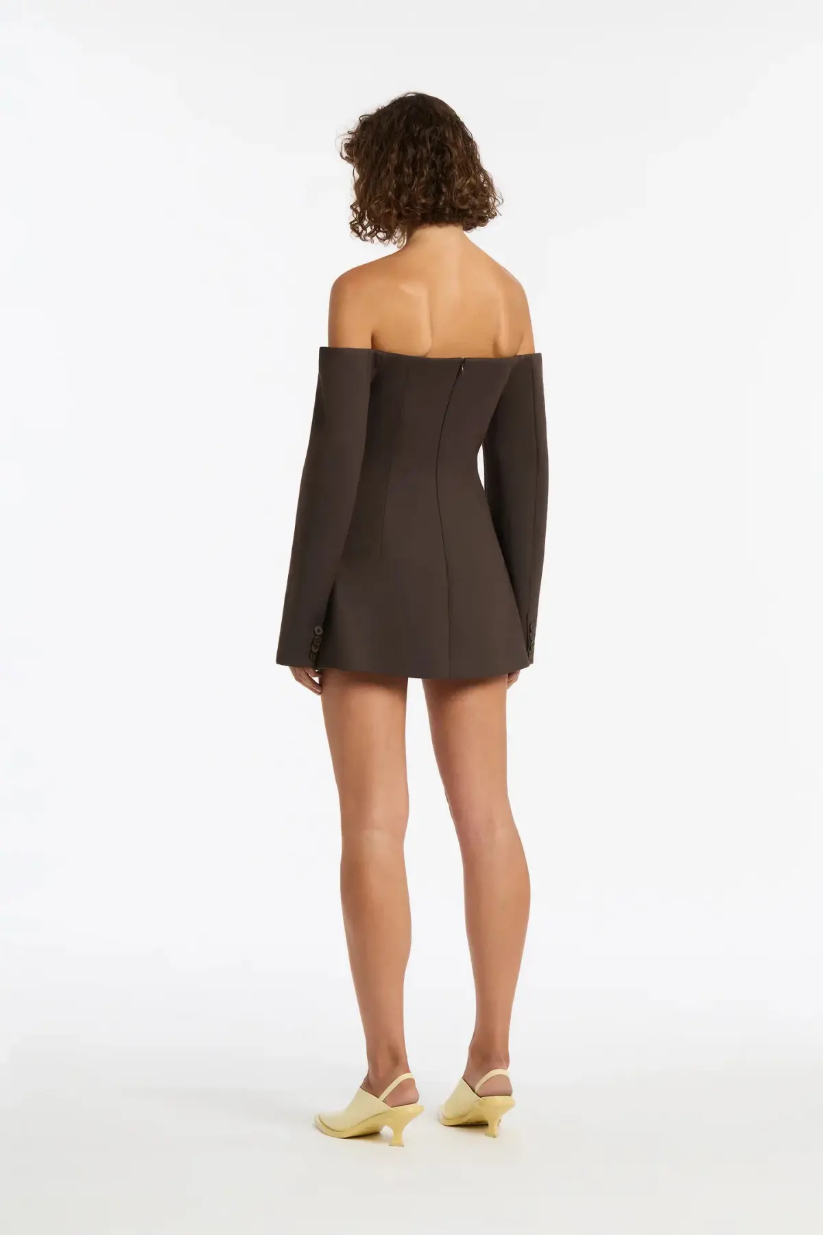 Sir The Label Sandrine Tailored Mini Dress Brown Size AU 14 - Image 4