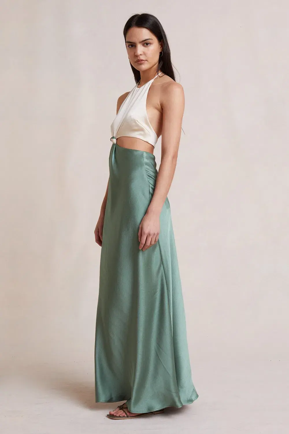 Bec & Bridge Carrie Halter Maxi Dress Multi Green Size 10 - Image 3