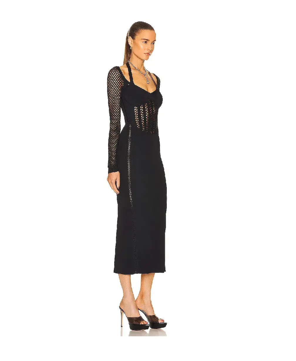 Dion Lee Column Corset Dress Black Size 8 - Image 2