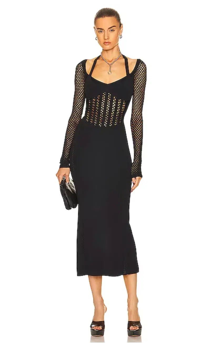 Dion Lee Column Corset Dress Black Size 8 - Image 1