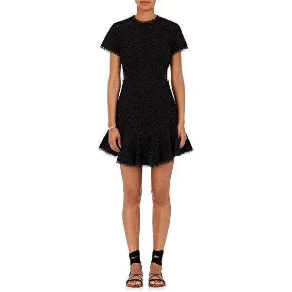 Zimmermann Broderie Lattice Eyelet Cutout Mini Dress Black Size 1 / AU 10 - Image 1