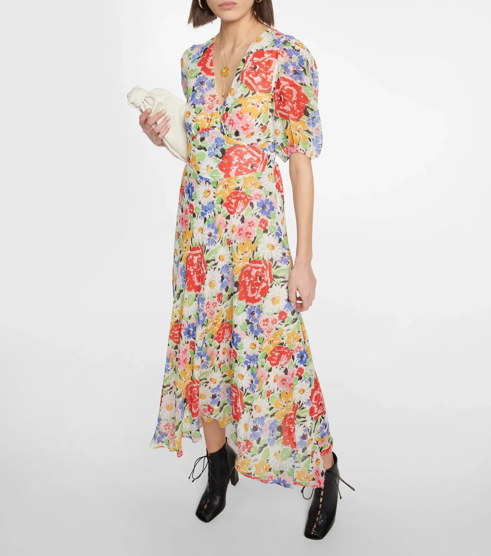 Rixo Corrine Midi Dress Floral Size AU 12  - Image 1