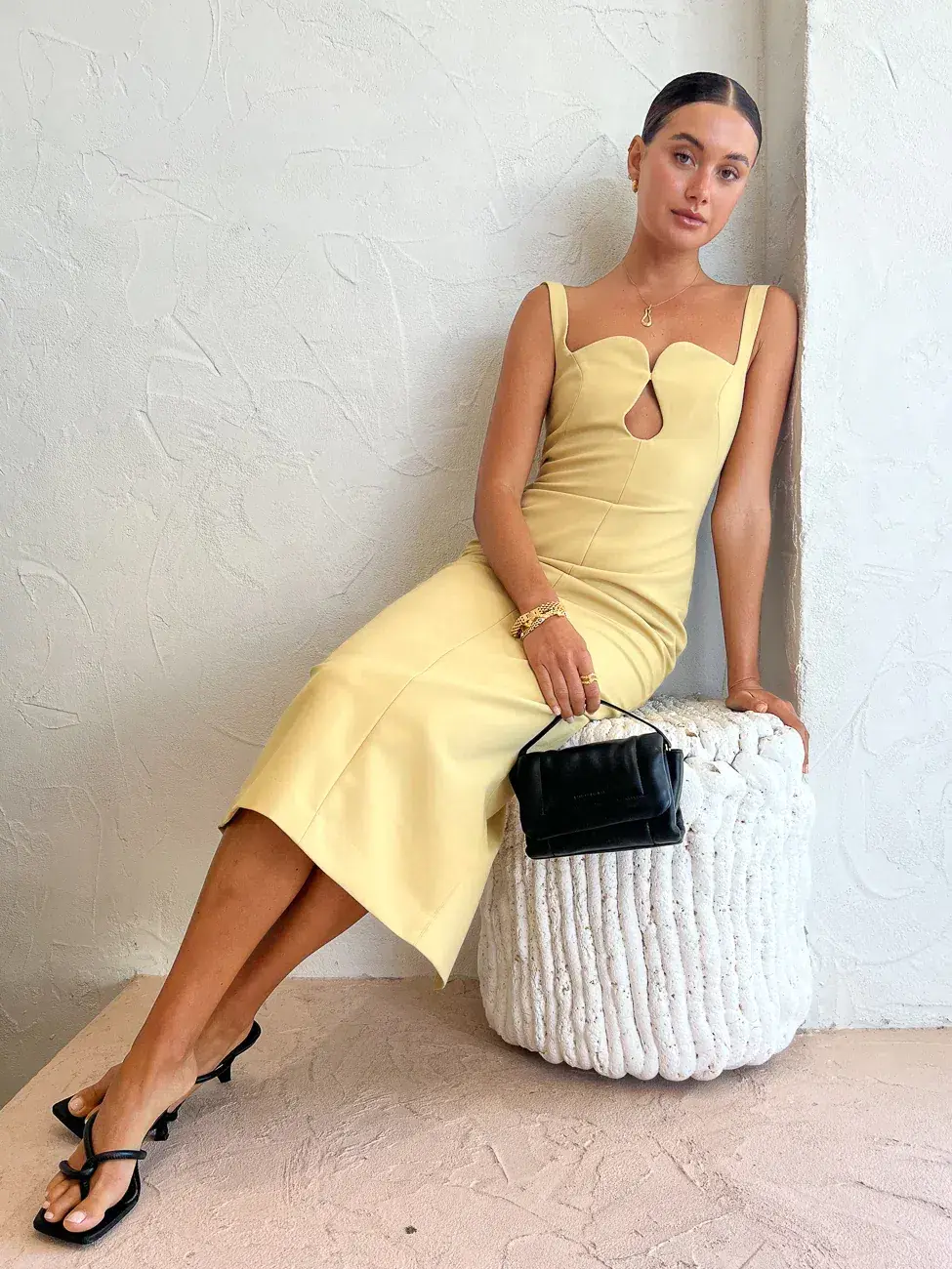 Camilla and Marc Brixton Midi Dress Mustard Yellow Size AU 6 - Image 4
