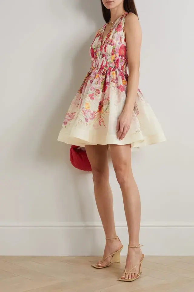 Zimmermann Wonderland V Neck Mini Dress Floral Size 0 / AU 8 - Image 1