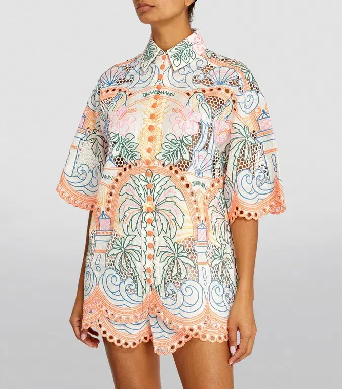 Zimmermann Ginger Tropical Shirt Multi Size 0P / AU 6  - Image 2