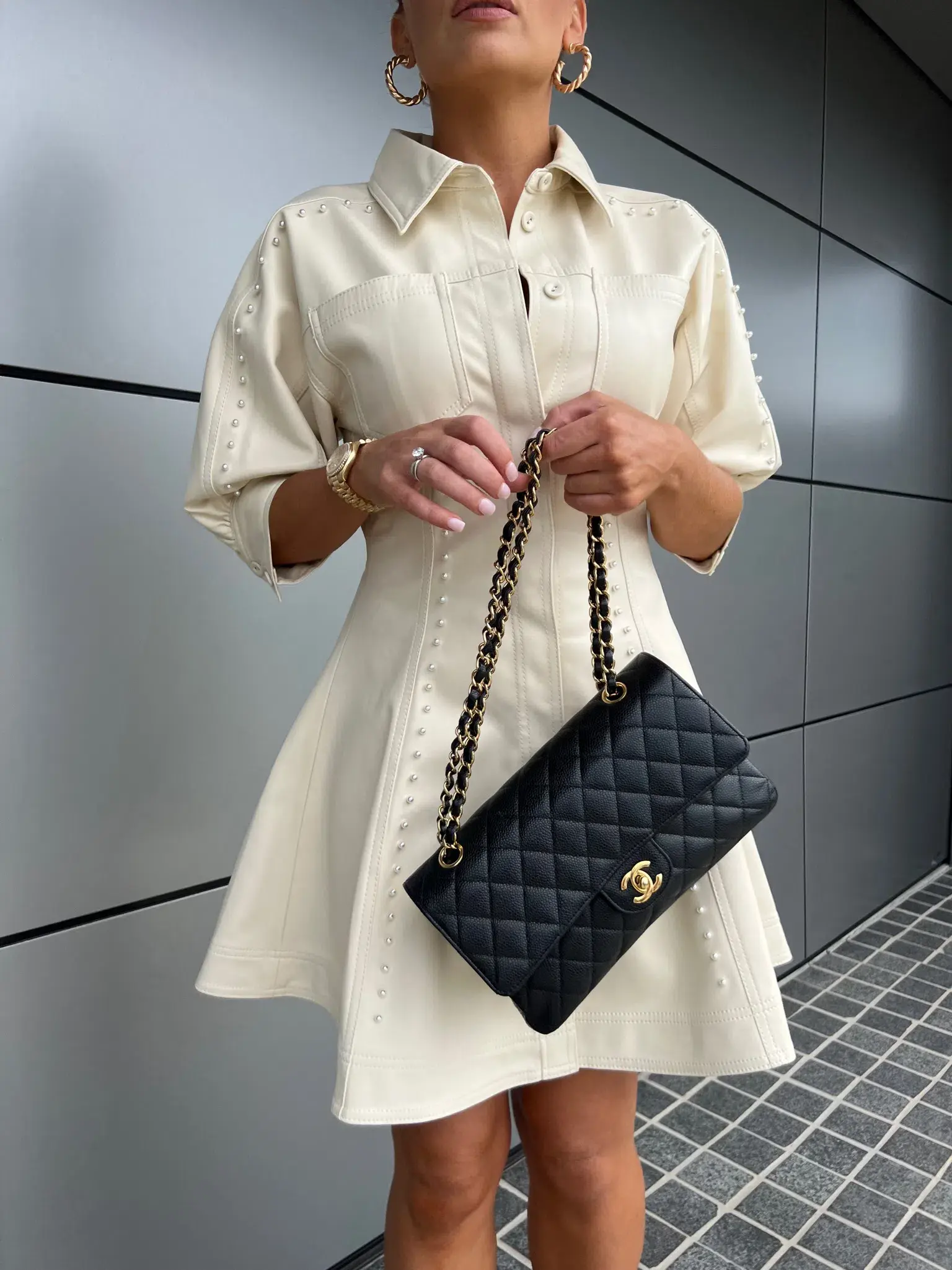 Aje Claire Pearl Mini Dress Sandstone Beige Size Small / AU 8 - Image 1