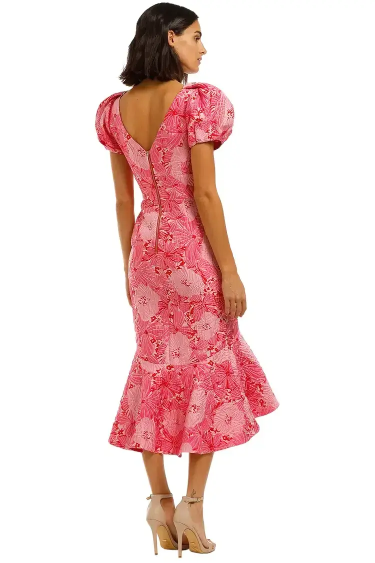 Love Honor Argento Midi Pink Floral Pink Size AU 14 - Image 3