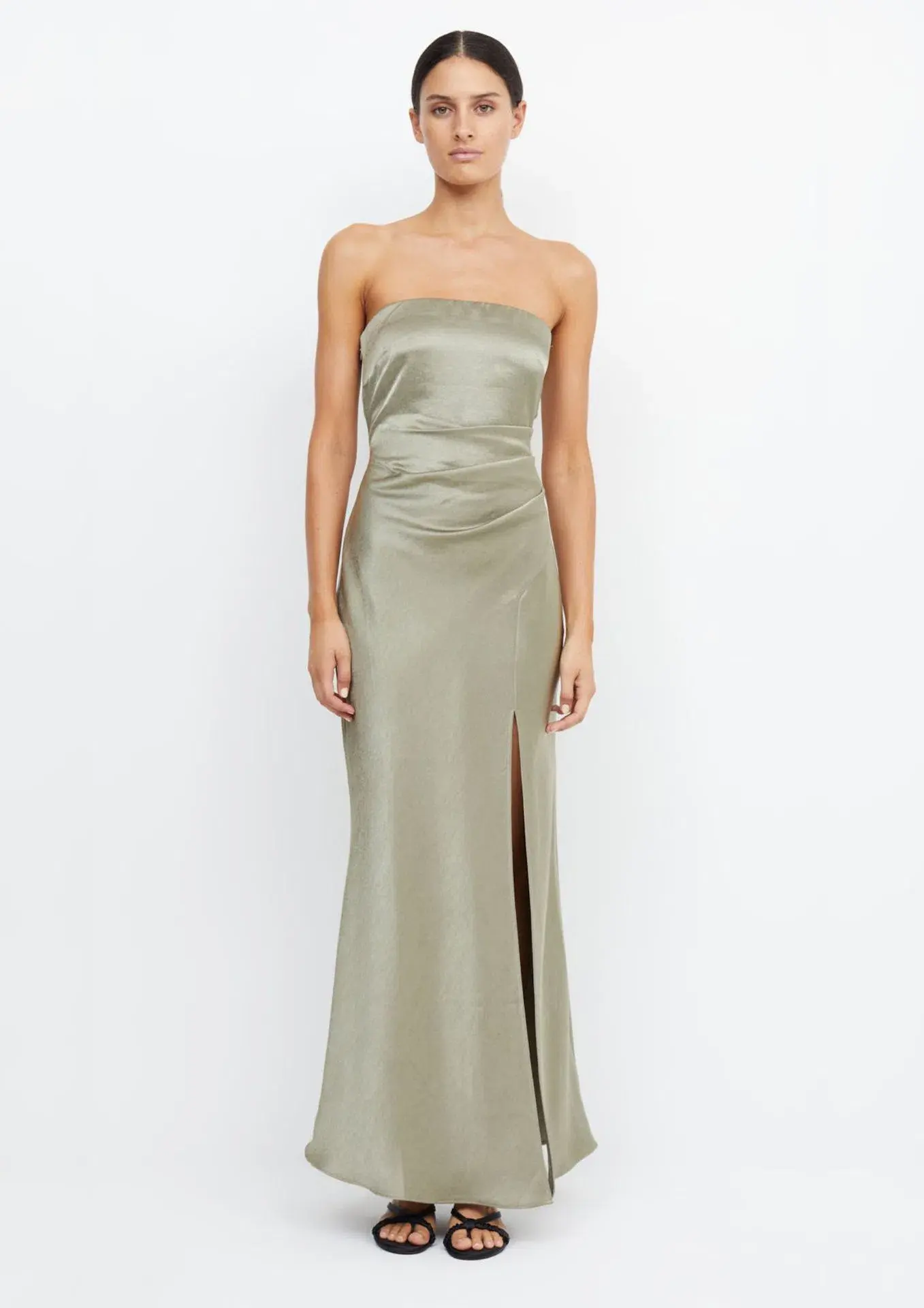Bec & Bridge The Dreamer Strapless Dress in Sage Green Size 12 - Image 1