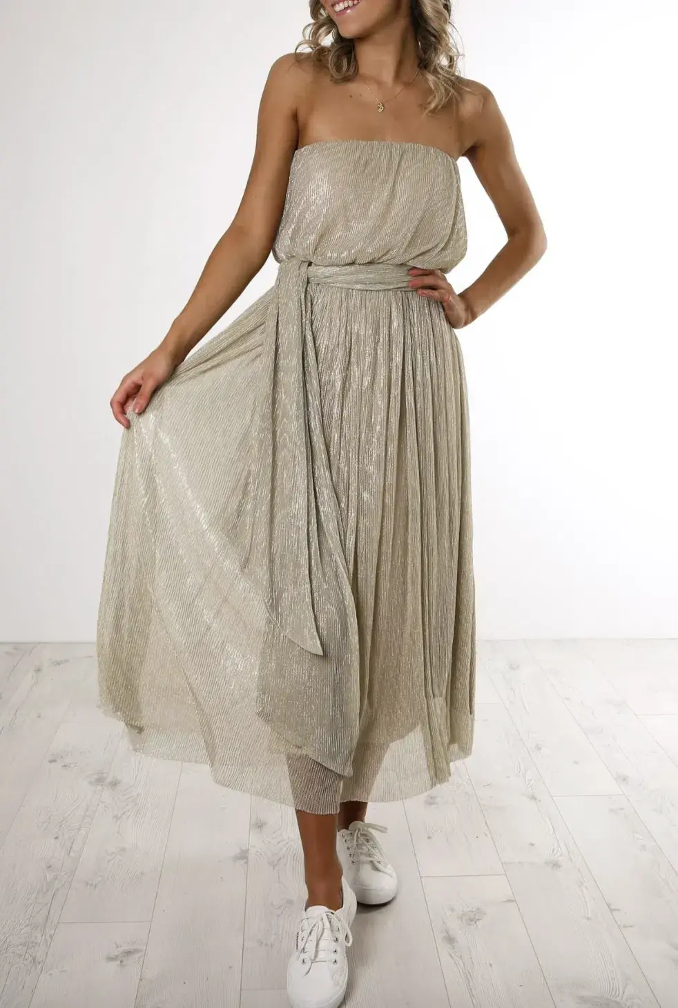 Misha Francesca Strapless Dress Gold Size 8 - Image 1