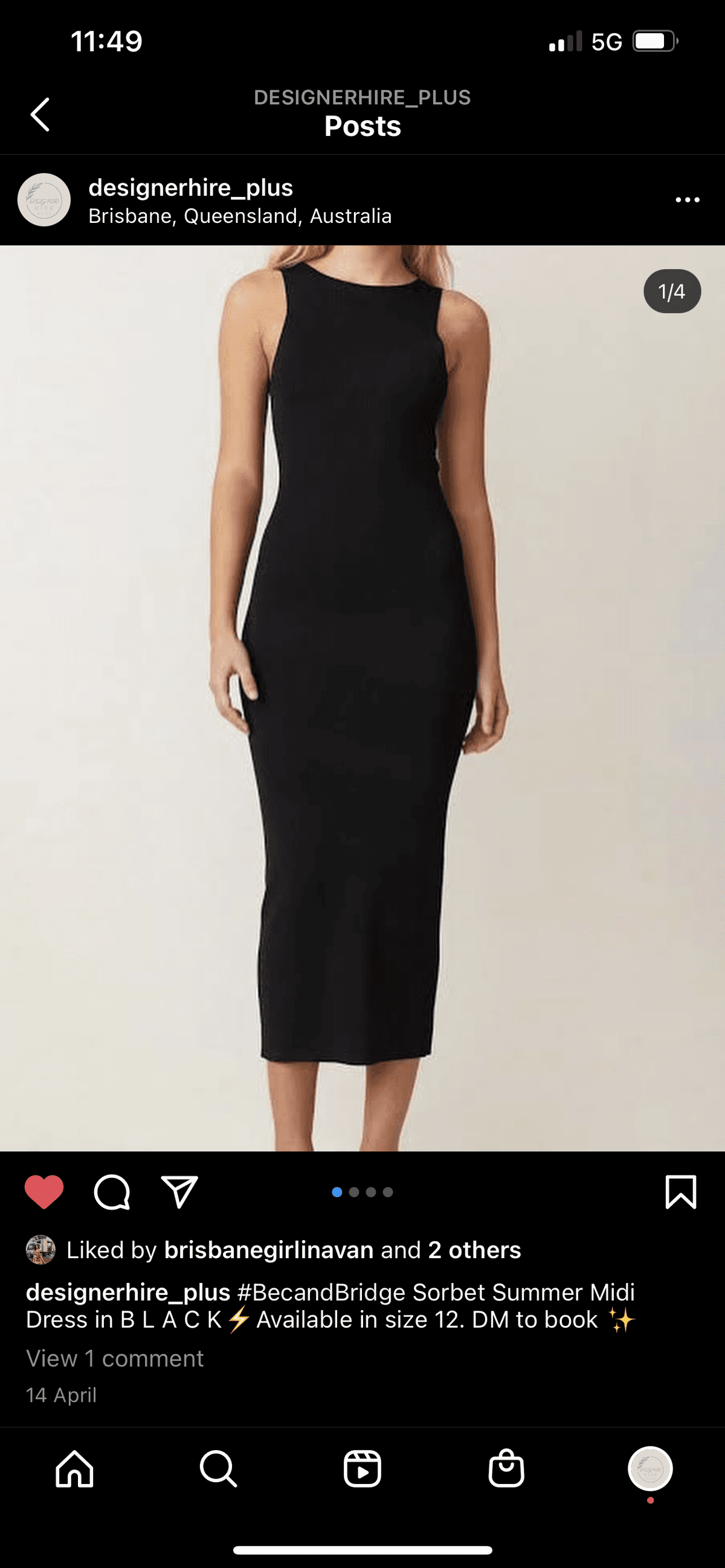 Bec & Bridge Sorbet Summer Midi Dress Black Size 12 - Image 5
