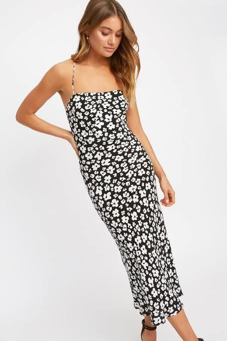 Kookai Fleur Midi Dress Black Size 12  for rent on The Volte - main image