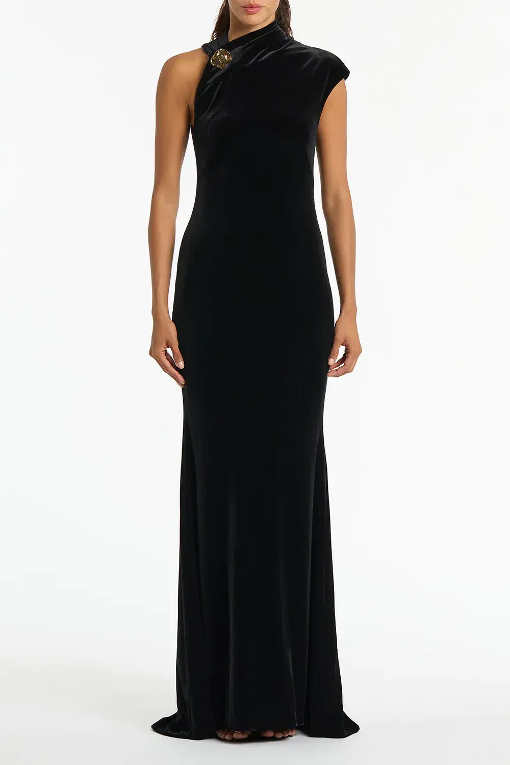 Carla Zampatti Velvet Button Gown Black Size 8  - Image 1
