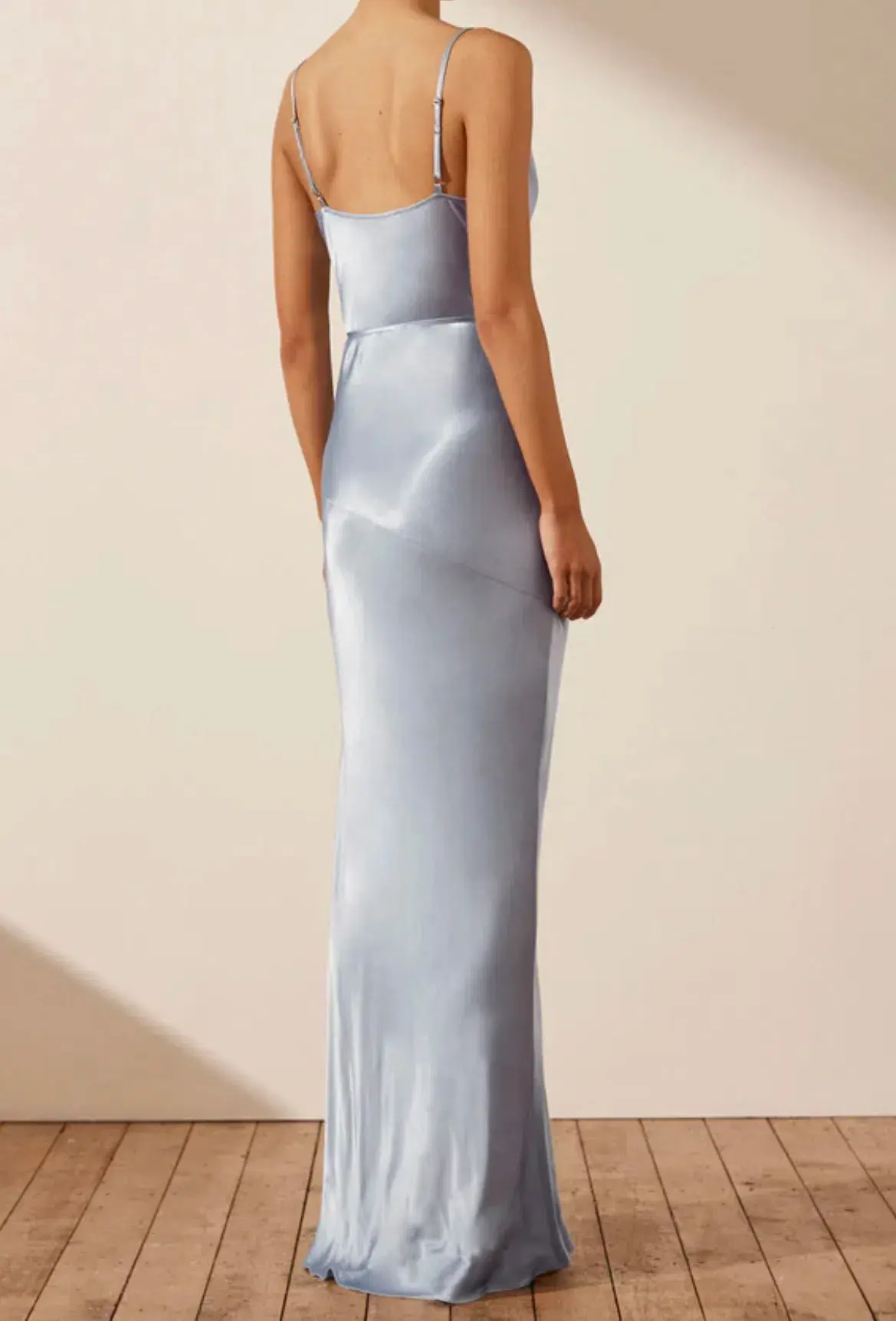 Shona Joy La Lune Bias Cowl Maxi in Powder Blue Size 6 - Image 3